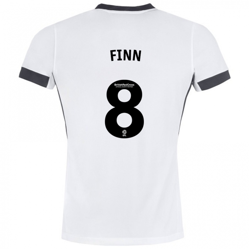 Niño Camiseta Jamie Finn #8 Blanco Negro 2ª Equipación 2024/25 La Camisa México