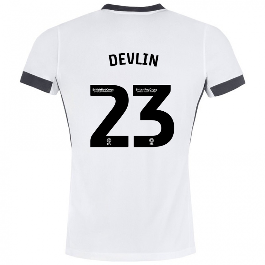 Niño Camiseta Charlotte Devlin #23 Blanco Negro 2ª Equipación 2024/25 La Camisa México