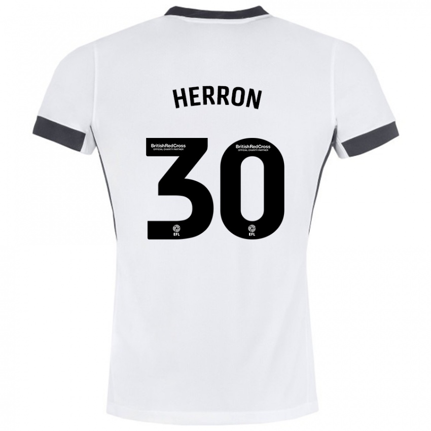 Niño Camiseta Neve Herron #30 Blanco Negro 2ª Equipación 2024/25 La Camisa México