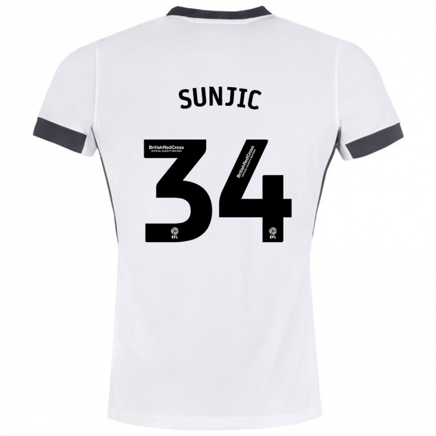 Niño Camiseta Ivan Sunjic #34 Blanco Negro 2ª Equipación 2024/25 La Camisa México