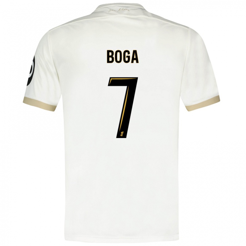 Niño Camiseta Jérémie Boga #7 Blanco Dorado 2ª Equipación 2024/25 La Camisa México