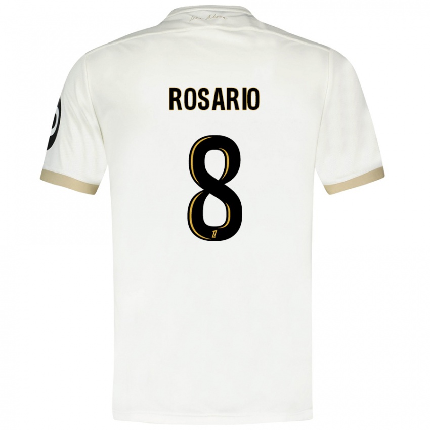 Niño Camiseta Pablo Rosario #8 Blanco Dorado 2ª Equipación 2024/25 La Camisa México