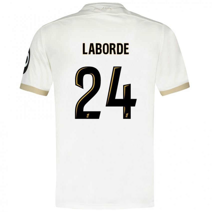 Niño Camiseta Gaëtan Laborde #24 Blanco Dorado 2ª Equipación 2024/25 La Camisa México