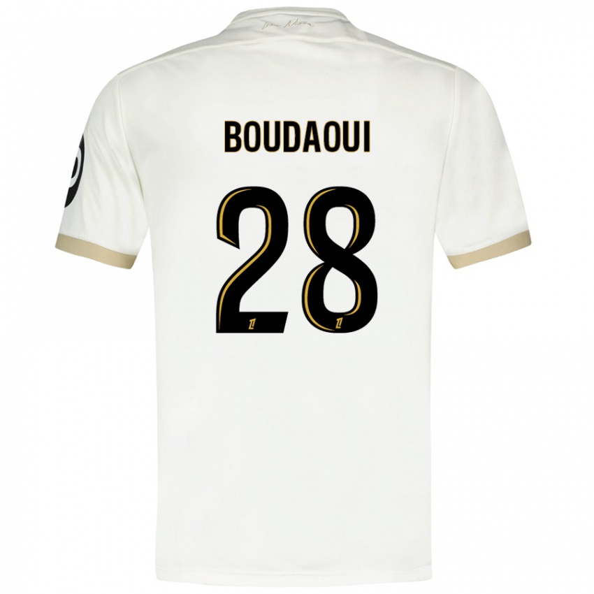 Niño Camiseta Hicham Boudaoui #28 Blanco Dorado 2ª Equipación 2024/25 La Camisa México