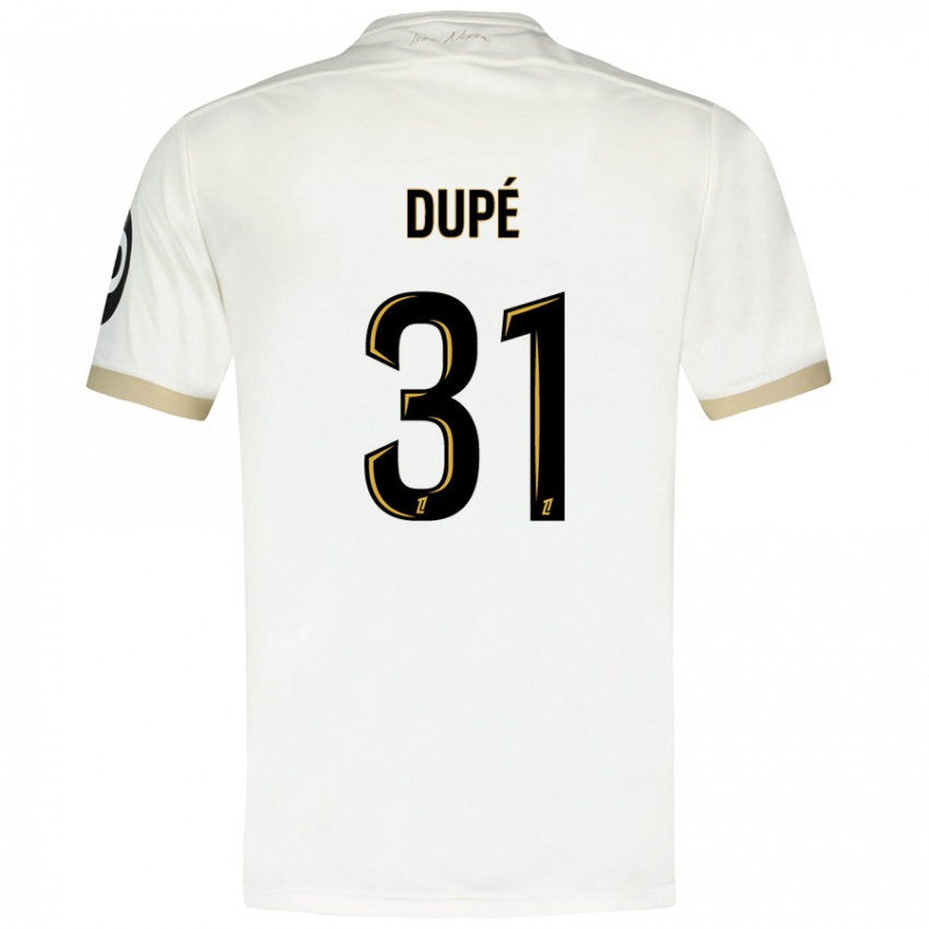 Niño Camiseta Maxime Dupé #31 Blanco Dorado 2ª Equipación 2024/25 La Camisa México