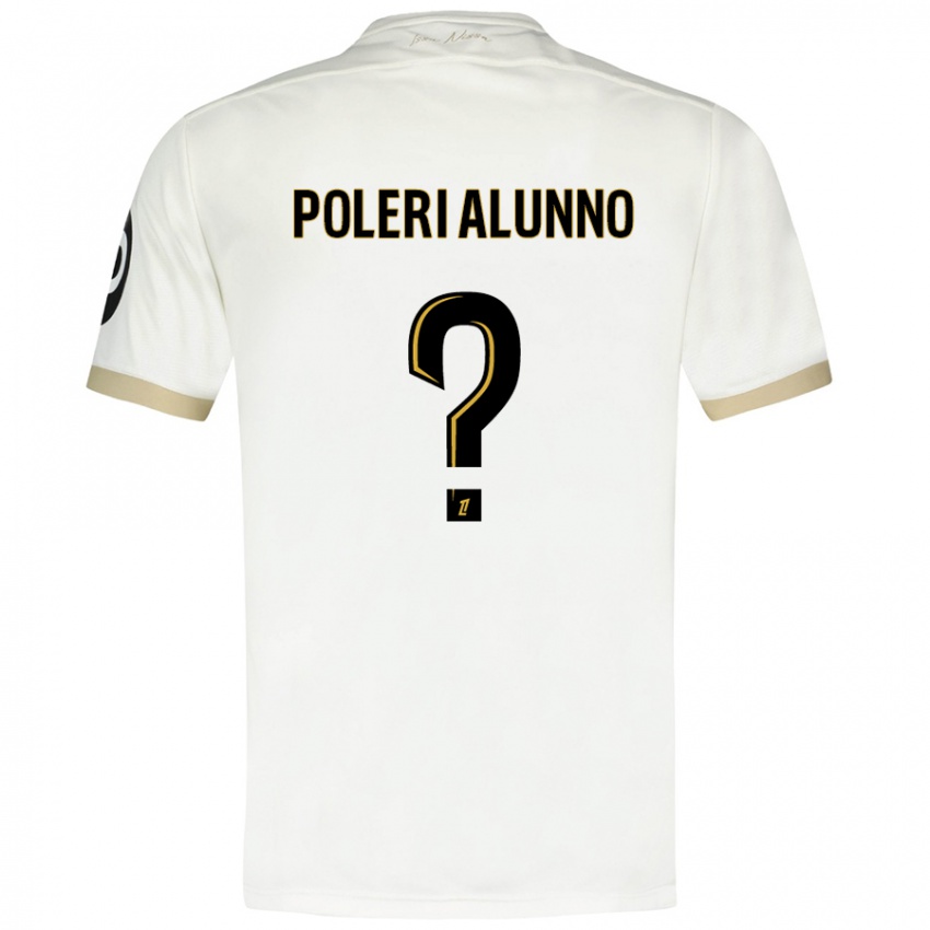 Niño Camiseta Mathis Poleri Alunno #0 Blanco Dorado 2ª Equipación 2024/25 La Camisa México