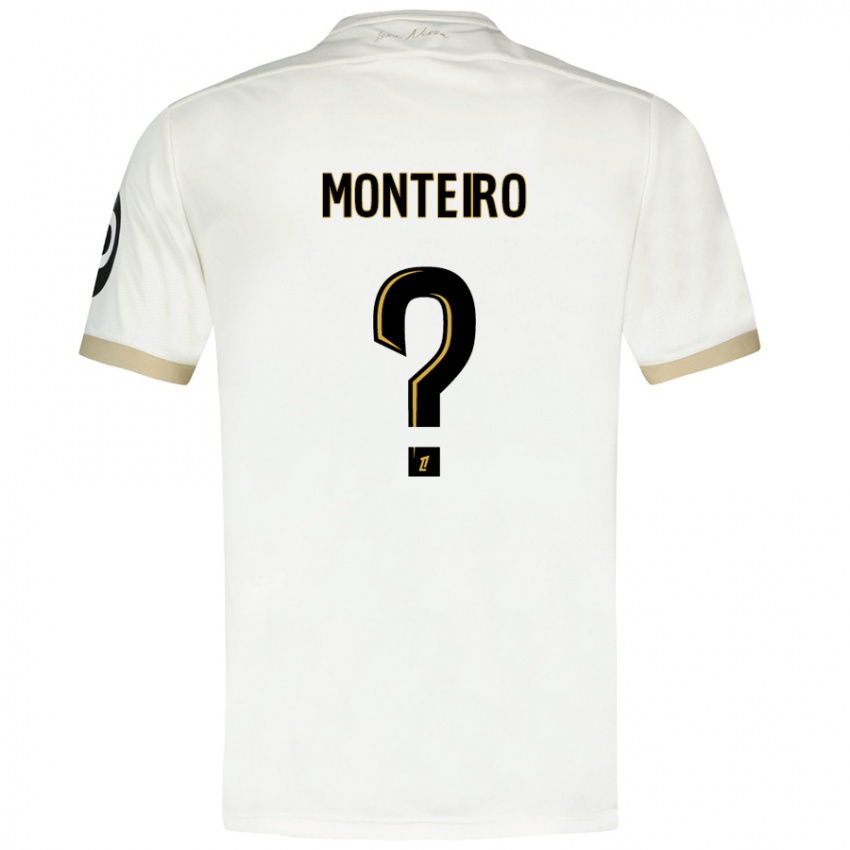 Niño Camiseta Laurenzo Monteiro #0 Blanco Dorado 2ª Equipación 2024/25 La Camisa México