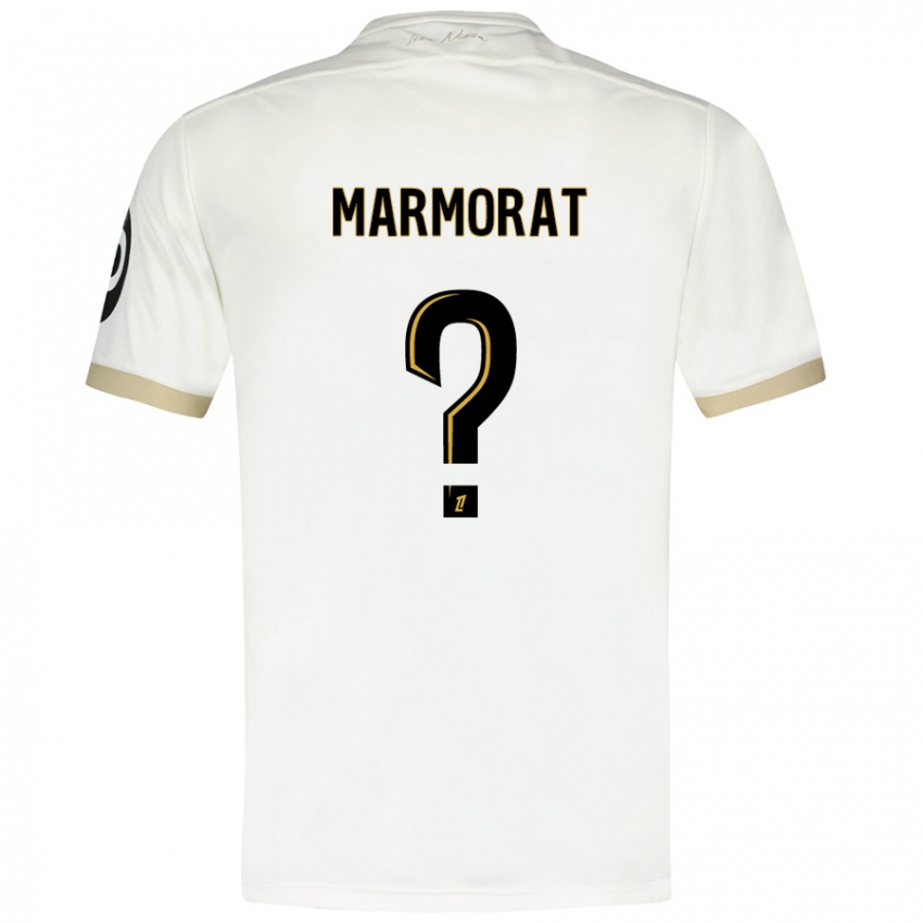 Niño Camiseta Mathéo Marmorat #0 Blanco Dorado 2ª Equipación 2024/25 La Camisa México