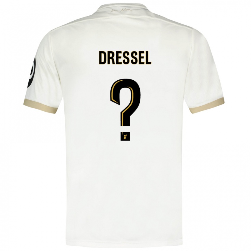 Niño Camiseta Charlie Dressel #0 Blanco Dorado 2ª Equipación 2024/25 La Camisa México