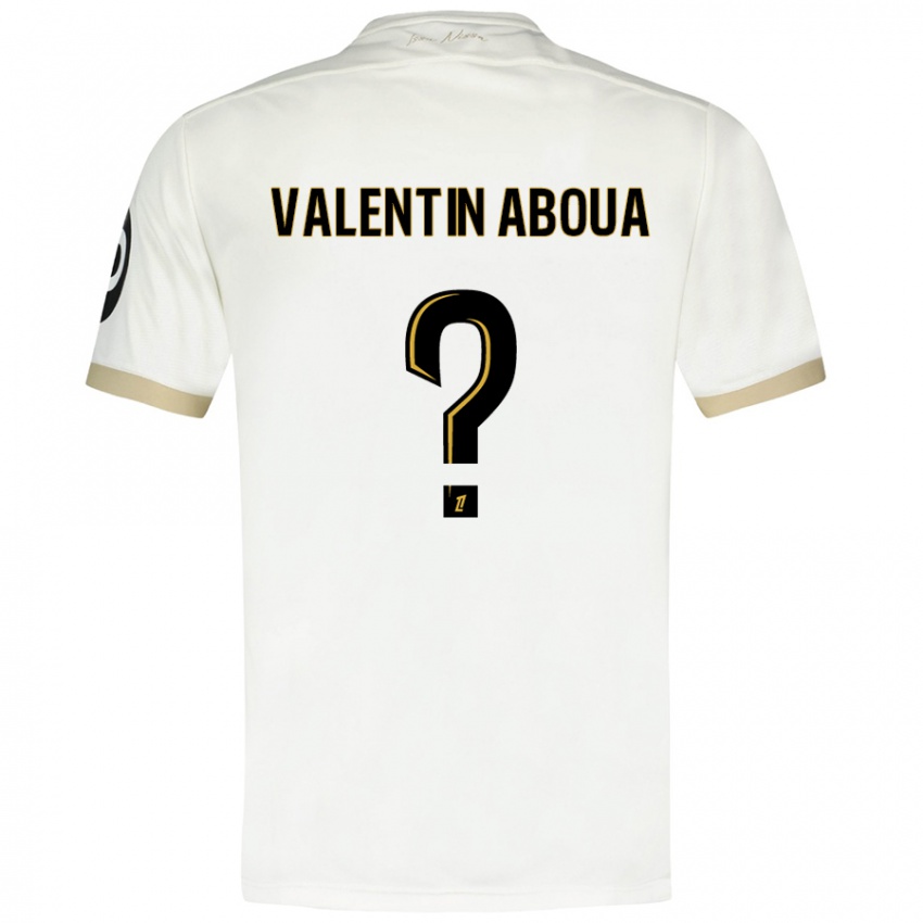 Niño Camiseta Louis Valentin Aboua #0 Blanco Dorado 2ª Equipación 2024/25 La Camisa México