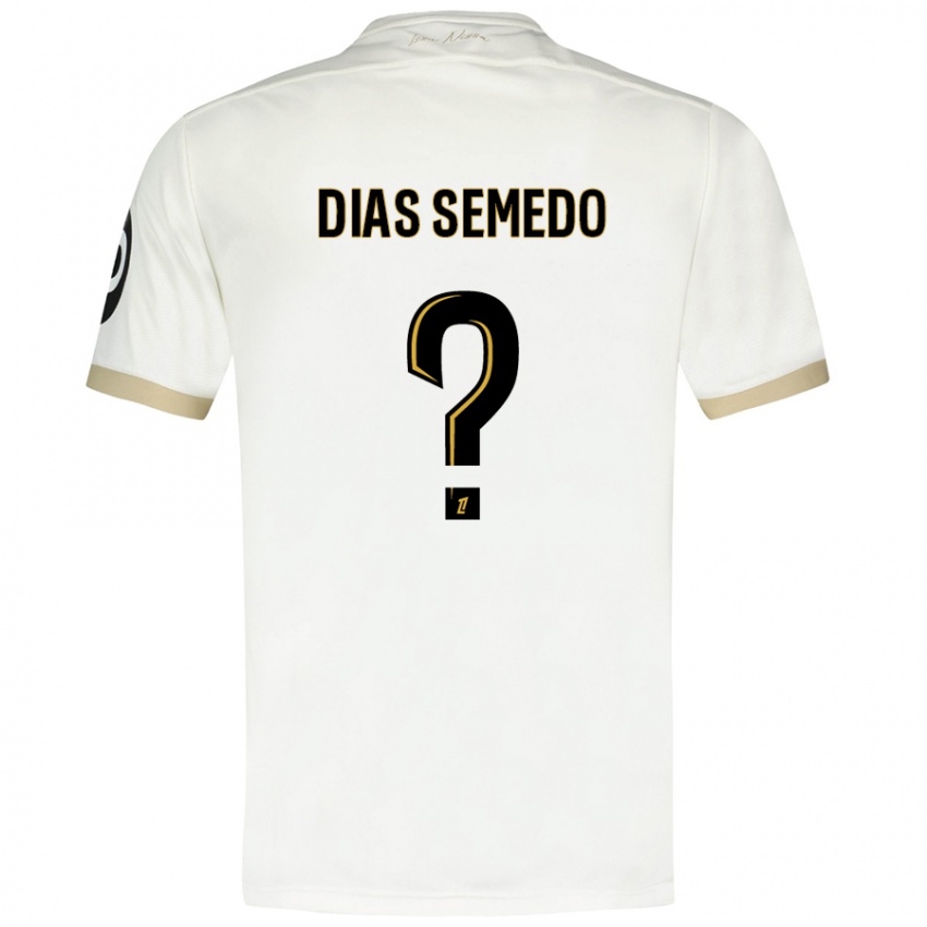 Niño Camiseta Samuel Dias Semedo #0 Blanco Dorado 2ª Equipación 2024/25 La Camisa México