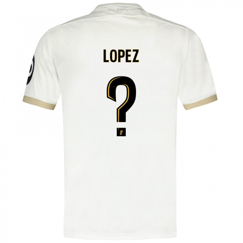 Niño Camiseta Kylian Lopez #0 Blanco Dorado 2ª Equipación 2024/25 La Camisa México