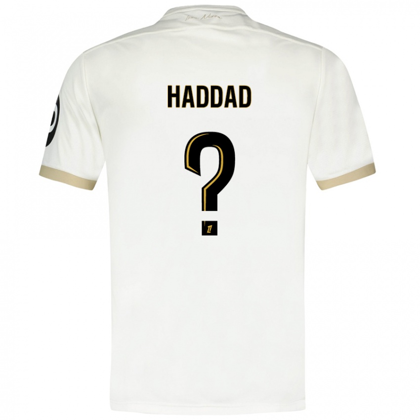 Niño Camiseta Yacine Haddad #0 Blanco Dorado 2ª Equipación 2024/25 La Camisa México