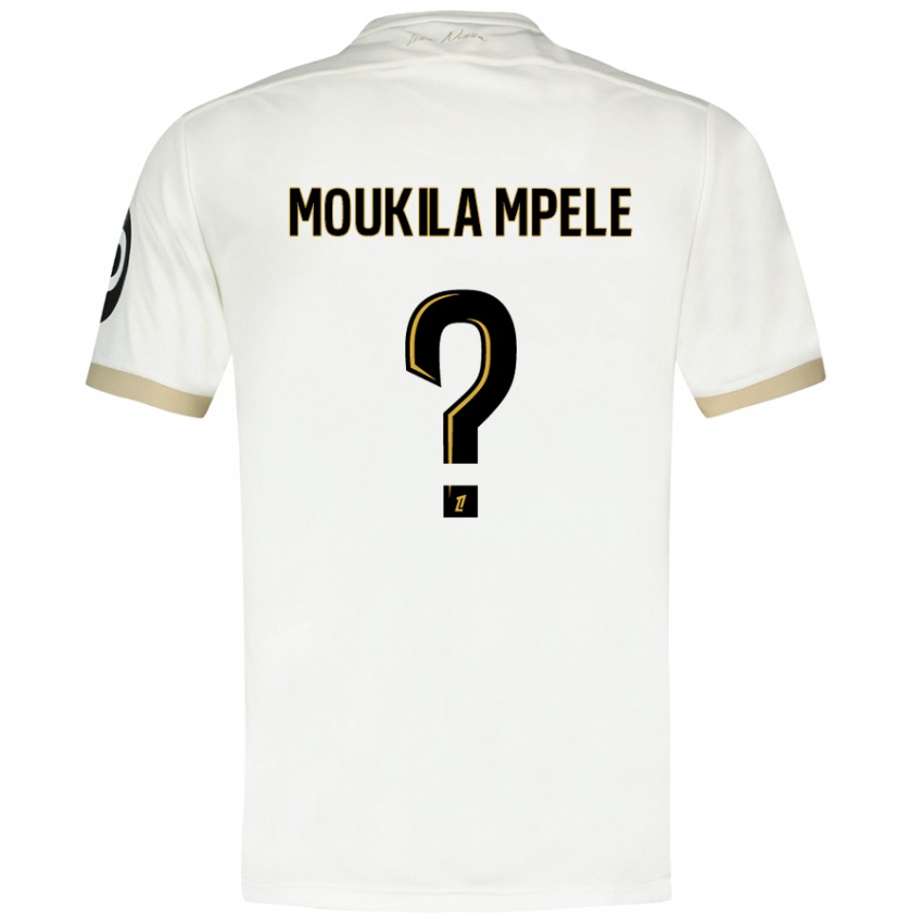 Niño Camiseta Beny Moukila Mpele #0 Blanco Dorado 2ª Equipación 2024/25 La Camisa México