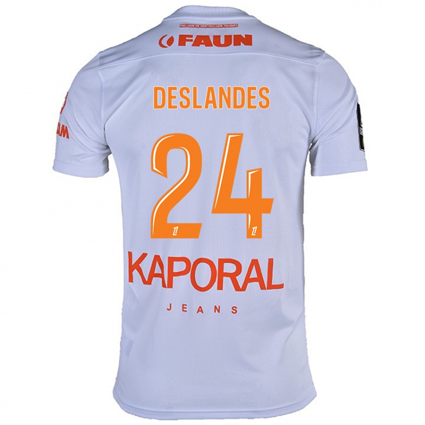 Niño Camiseta Océane Deslandes #24 Blanco 2ª Equipación 2024/25 La Camisa México