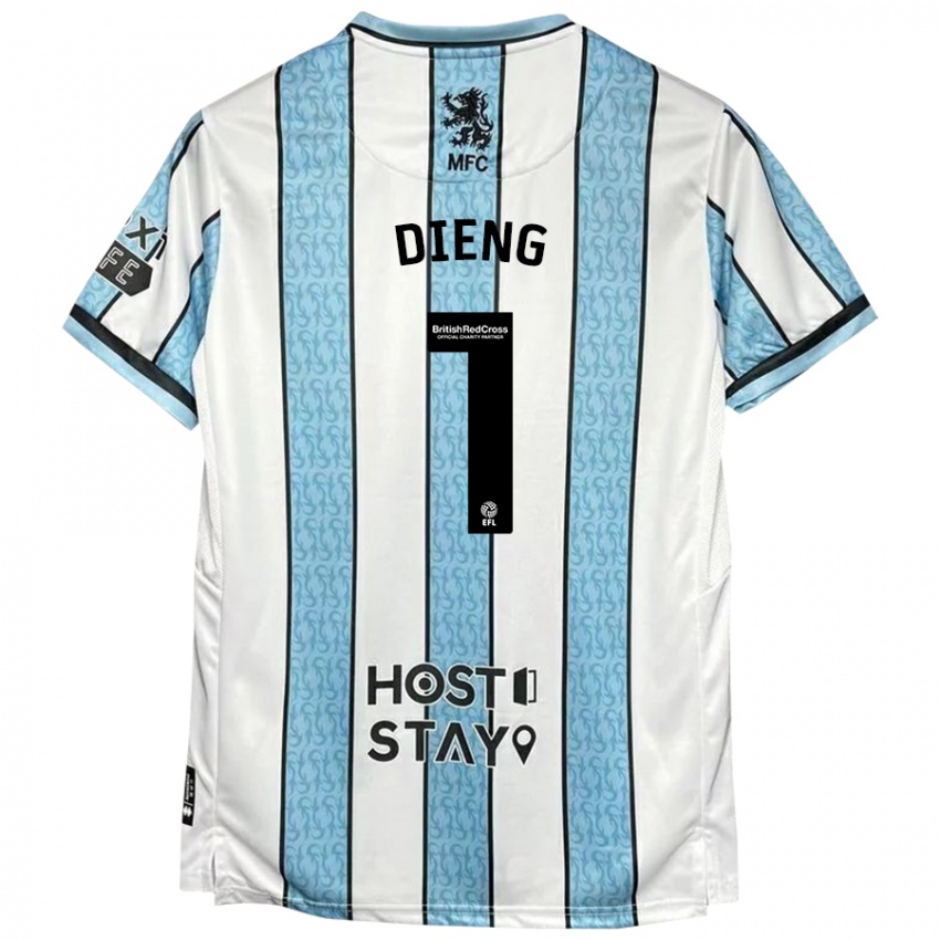 Niño Camiseta Seny Dieng #1 Blanco Azul 2ª Equipación 2024/25 La Camisa México