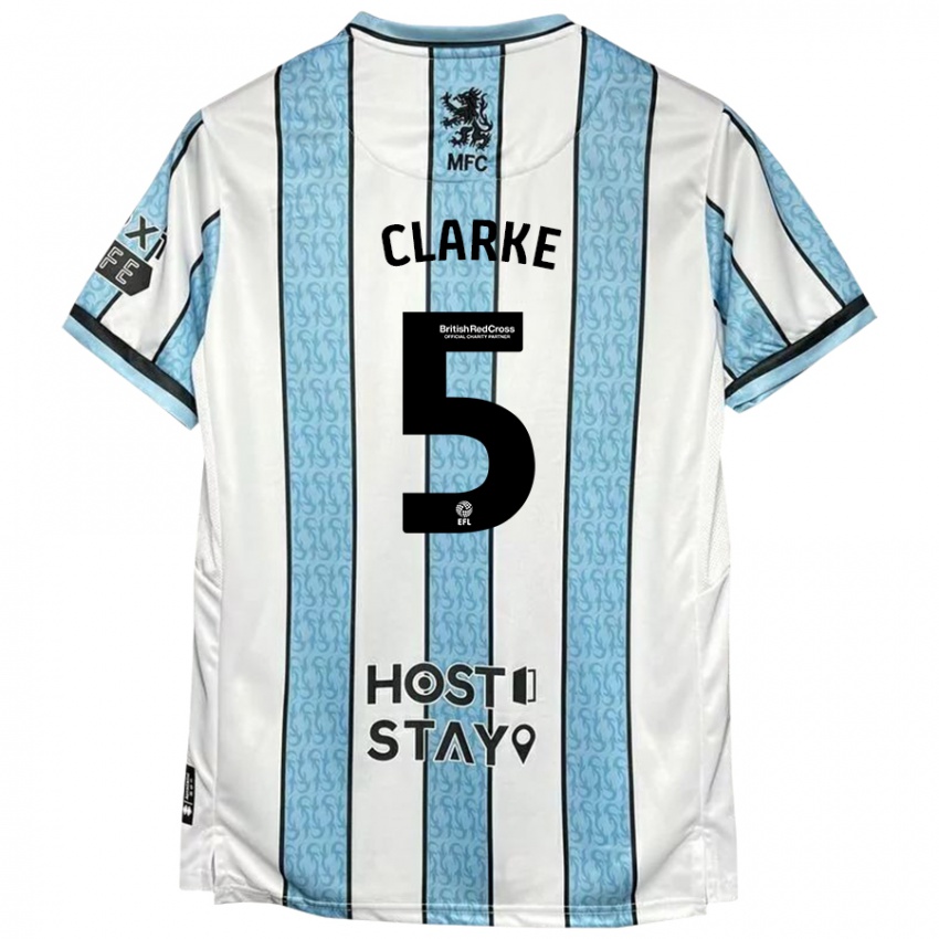 Niño Camiseta Matt Clarke #5 Blanco Azul 2ª Equipación 2024/25 La Camisa México