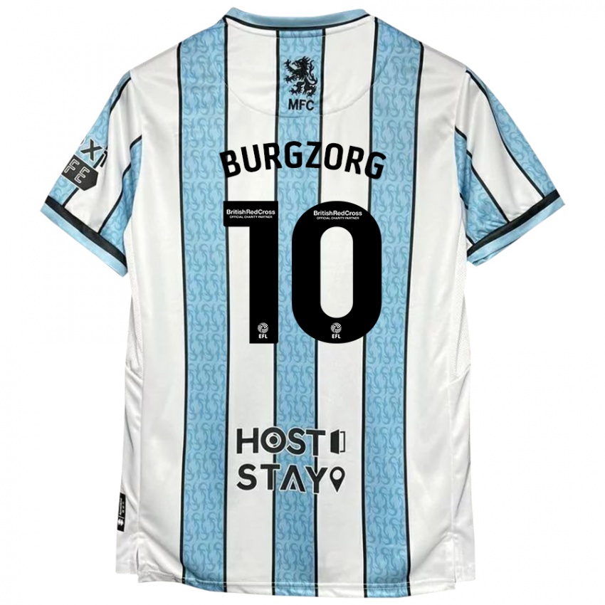 Niño Camiseta Delano Burgzorg #10 Blanco Azul 2ª Equipación 2024/25 La Camisa México