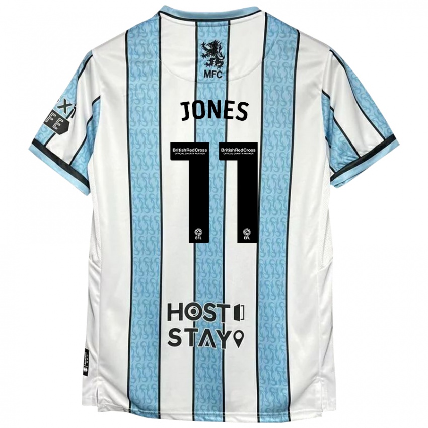 Niño Camiseta Isaiah Jones #11 Blanco Azul 2ª Equipación 2024/25 La Camisa México