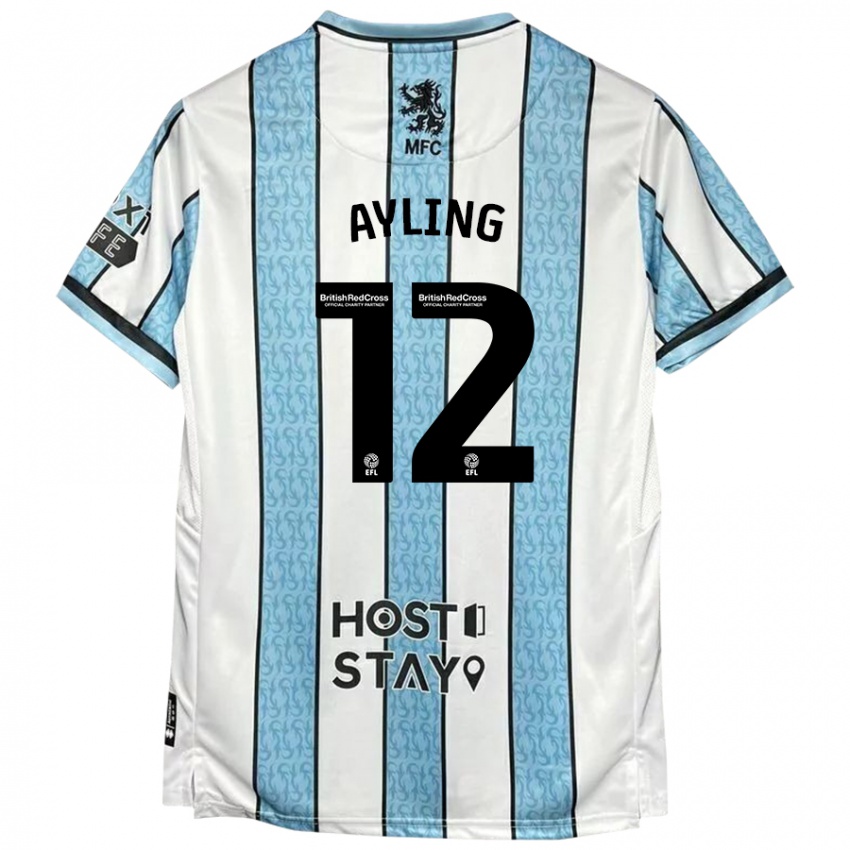 Niño Camiseta Luke Ayling #12 Blanco Azul 2ª Equipación 2024/25 La Camisa México