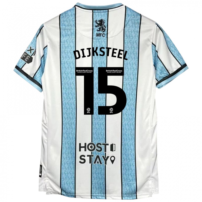 Niño Camiseta Anfernee Dijksteel #15 Blanco Azul 2ª Equipación 2024/25 La Camisa México