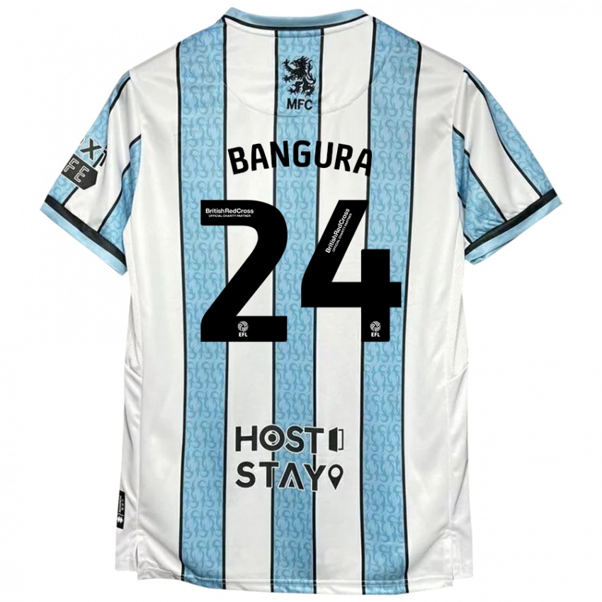 Niño Camiseta Alex Bangura #24 Blanco Azul 2ª Equipación 2024/25 La Camisa México