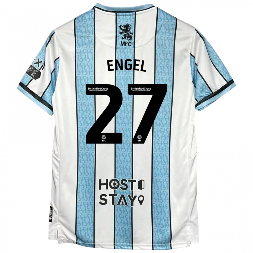 Niño Camiseta Lukas Engel #27 Blanco Azul 2ª Equipación 2024/25 La Camisa México