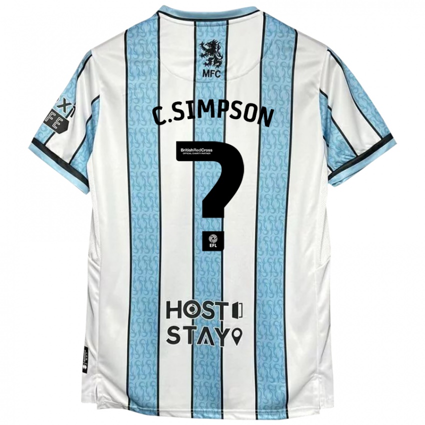 Niño Camiseta Cameron Simpson #0 Blanco Azul 2ª Equipación 2024/25 La Camisa México