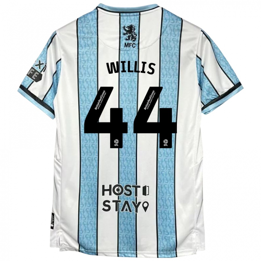 Niño Camiseta Pharrell Willis #44 Blanco Azul 2ª Equipación 2024/25 La Camisa México