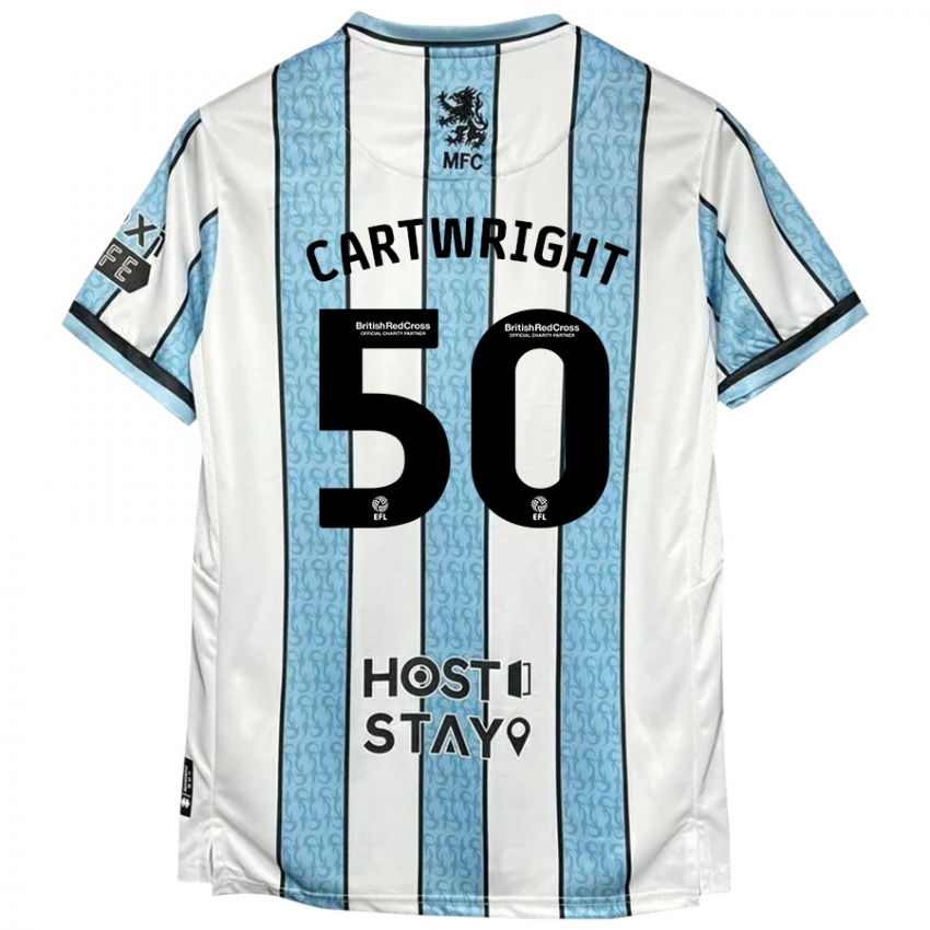 Niño Camiseta Fin Cartwright #50 Blanco Azul 2ª Equipación 2024/25 La Camisa México