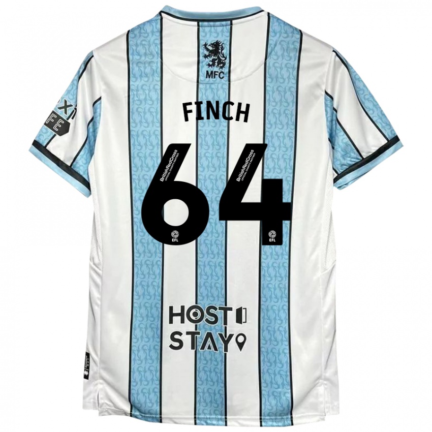 Niño Camiseta Sonny Finch #64 Blanco Azul 2ª Equipación 2024/25 La Camisa México