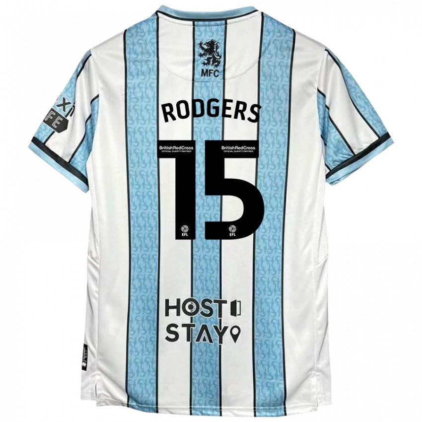 Niño Camiseta Amber Rodgers #15 Blanco Azul 2ª Equipación 2024/25 La Camisa México