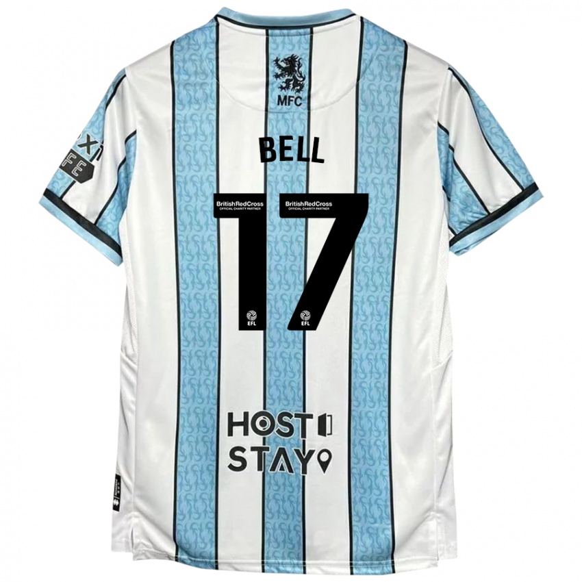 Niño Camiseta Millie Bell #17 Blanco Azul 2ª Equipación 2024/25 La Camisa México