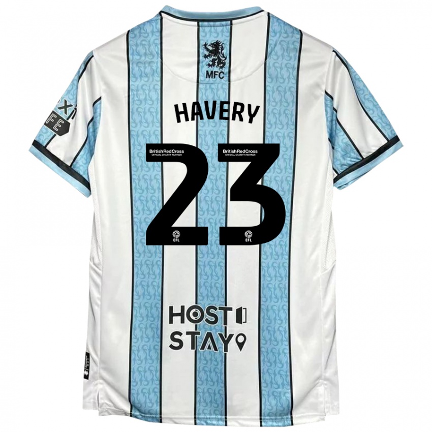 Niño Camiseta Nicole Havery #23 Blanco Azul 2ª Equipación 2024/25 La Camisa México