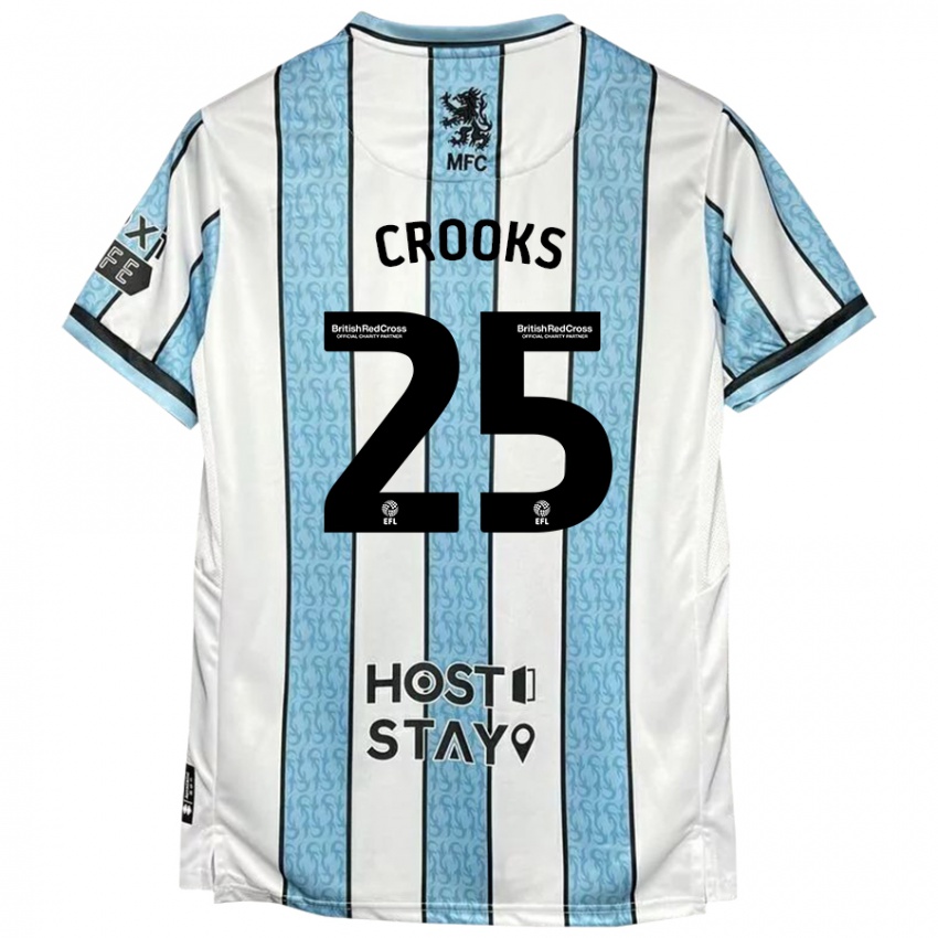 Niño Camiseta Matt Crooks #25 Blanco Azul 2ª Equipación 2024/25 La Camisa México