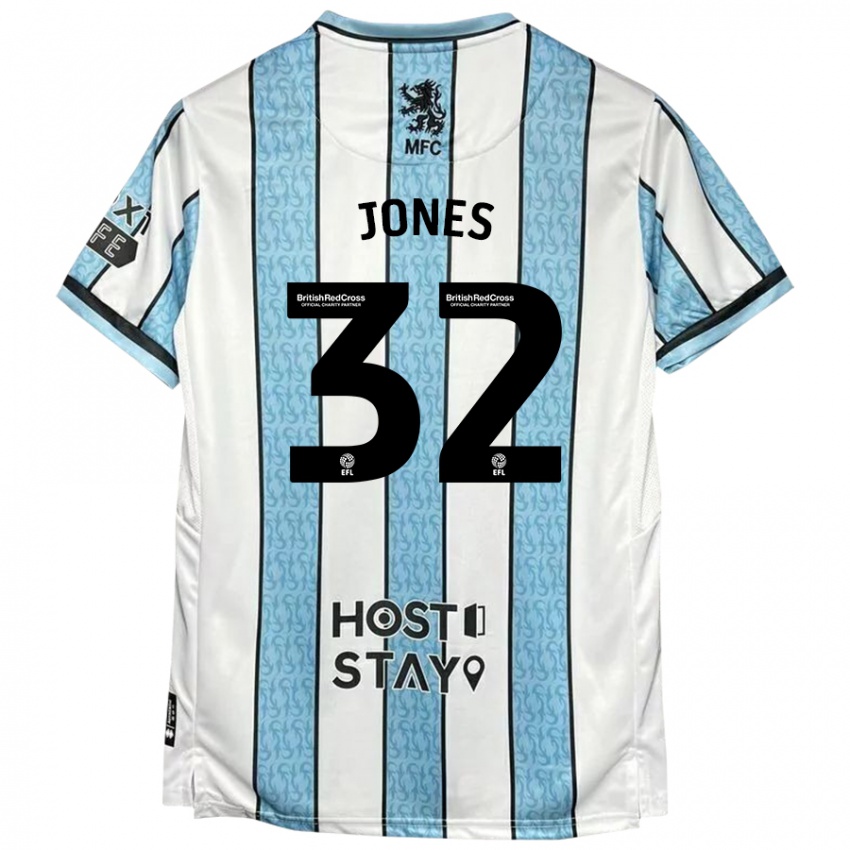 Niño Camiseta Jamie Jones #32 Blanco Azul 2ª Equipación 2024/25 La Camisa México