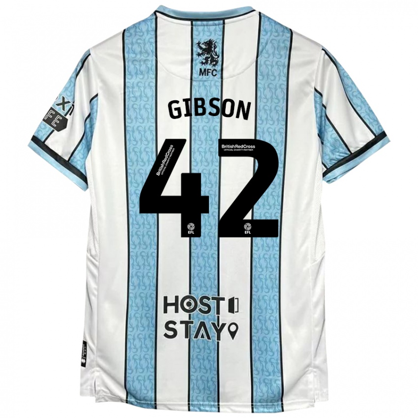 Niño Camiseta Joseph Gibson #42 Blanco Azul 2ª Equipación 2024/25 La Camisa México