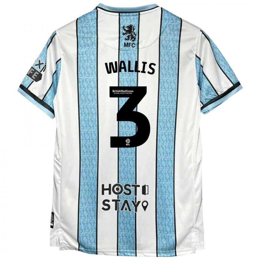 Niño Camiseta Emma Wallis #3 Blanco Azul 2ª Equipación 2024/25 La Camisa México