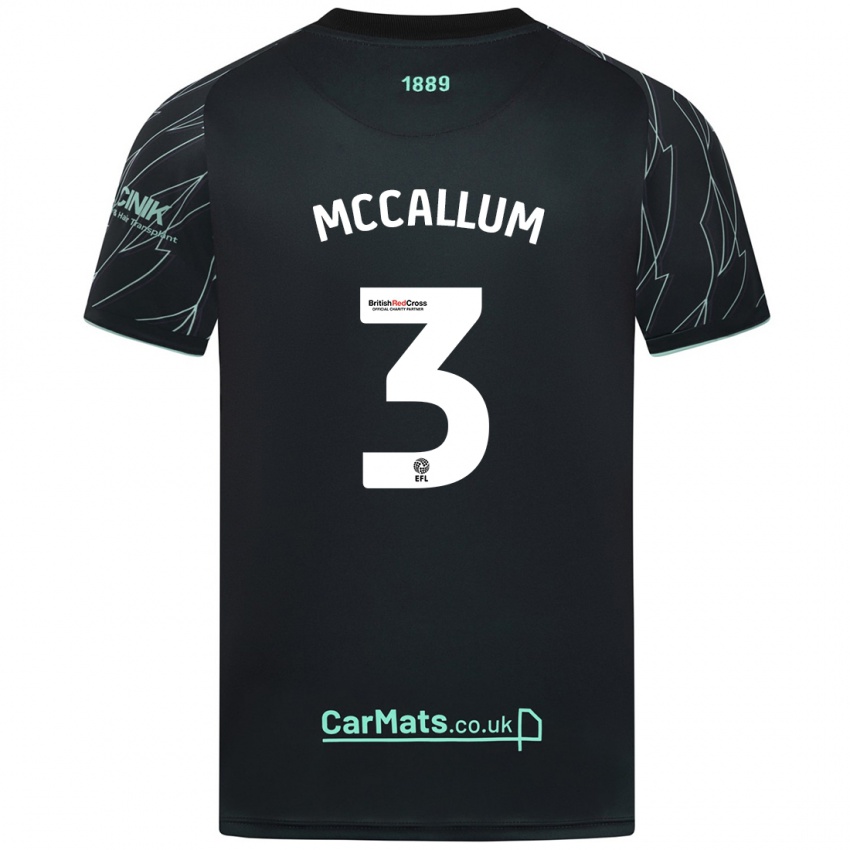 Niño Camiseta Sam Mccallum #3 Negro Verde 2ª Equipación 2024/25 La Camisa México