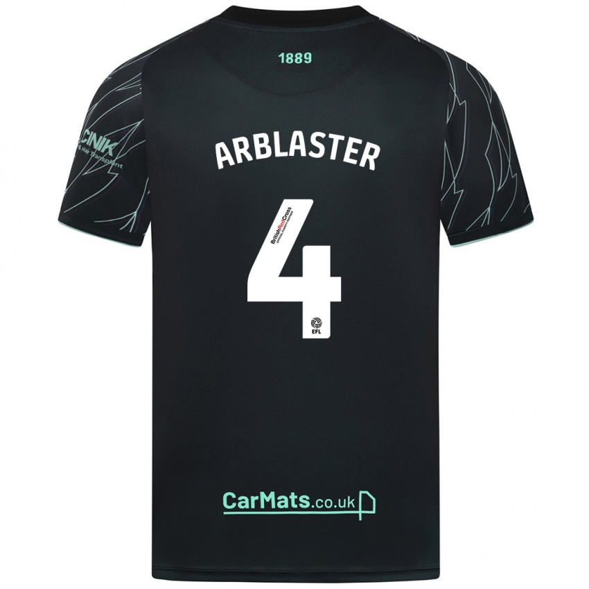 Niño Camiseta Oliver Arblaster #4 Negro Verde 2ª Equipación 2024/25 La Camisa México