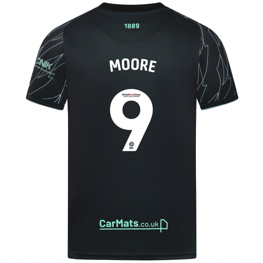 Niño Camiseta Kieffer Moore #9 Negro Verde 2ª Equipación 2024/25 La Camisa México