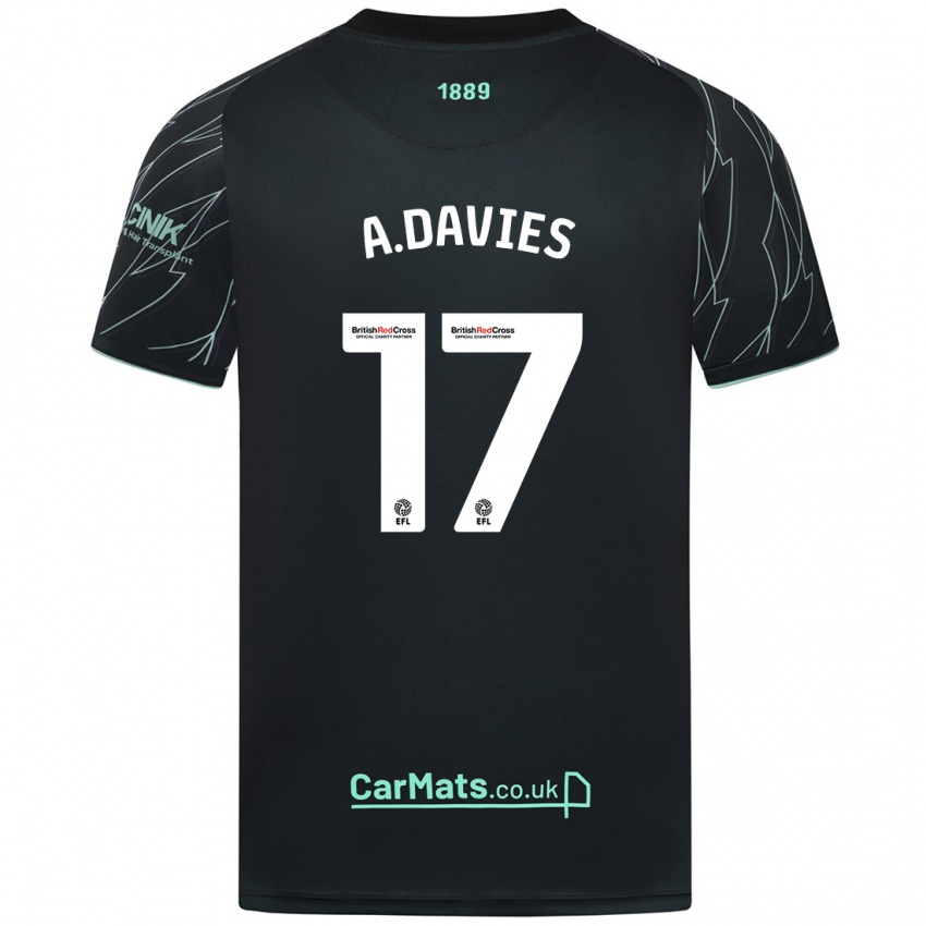 Niño Camiseta Adam Davies #17 Negro Verde 2ª Equipación 2024/25 La Camisa México