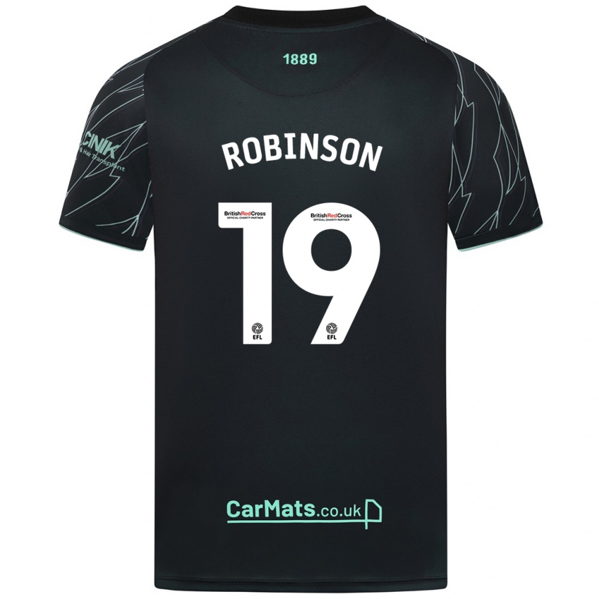 Niño Camiseta Jack Robinson #19 Negro Verde 2ª Equipación 2024/25 La Camisa México