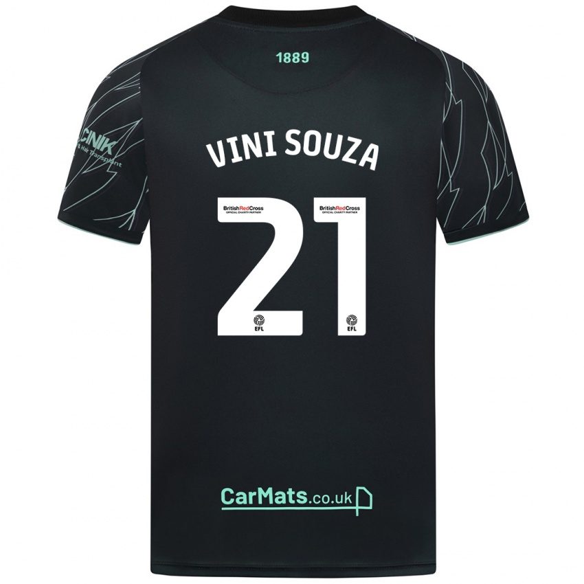 Niño Camiseta Vini Souza #21 Negro Verde 2ª Equipación 2024/25 La Camisa México