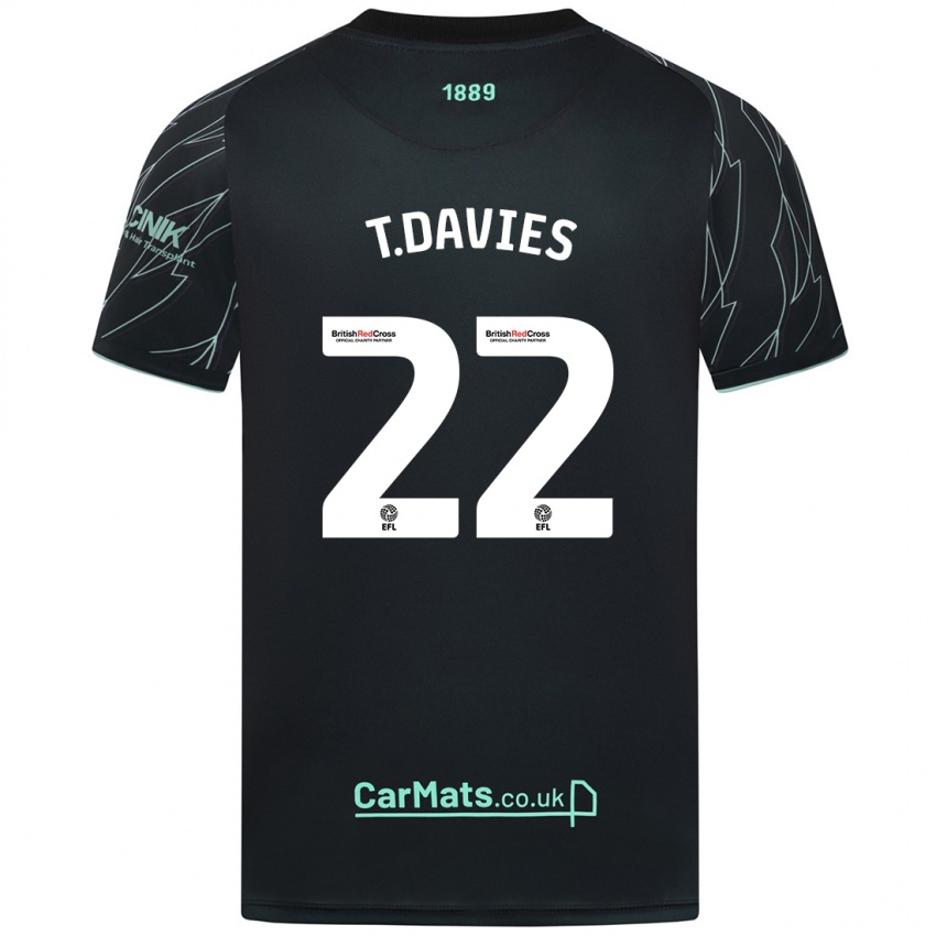 Niño Camiseta Tom Davies #22 Negro Verde 2ª Equipación 2024/25 La Camisa México