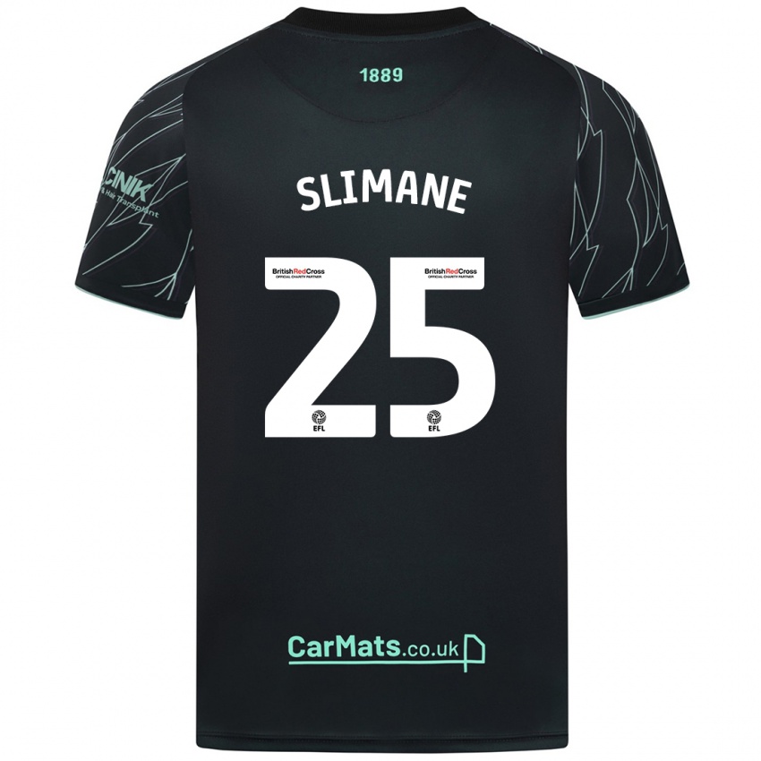 Niño Camiseta Anis Slimane #25 Negro Verde 2ª Equipación 2024/25 La Camisa México