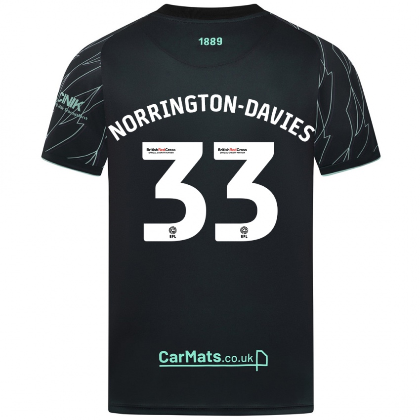 Niño Camiseta Rhys Norrington-Davies #33 Negro Verde 2ª Equipación 2024/25 La Camisa México