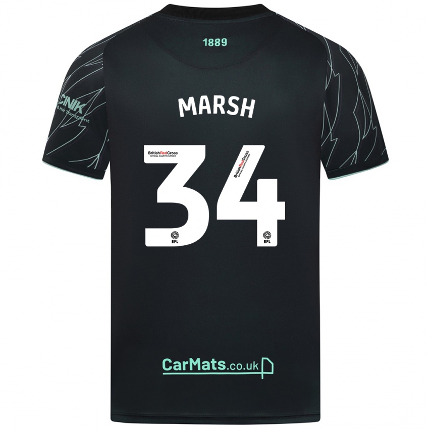 Niño Camiseta Louie Marsh #34 Negro Verde 2ª Equipación 2024/25 La Camisa México