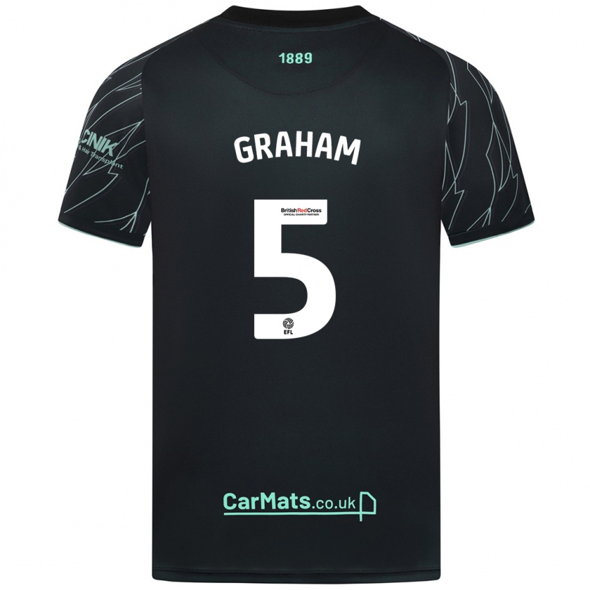 Niño Camiseta Molly Graham #5 Negro Verde 2ª Equipación 2024/25 La Camisa México