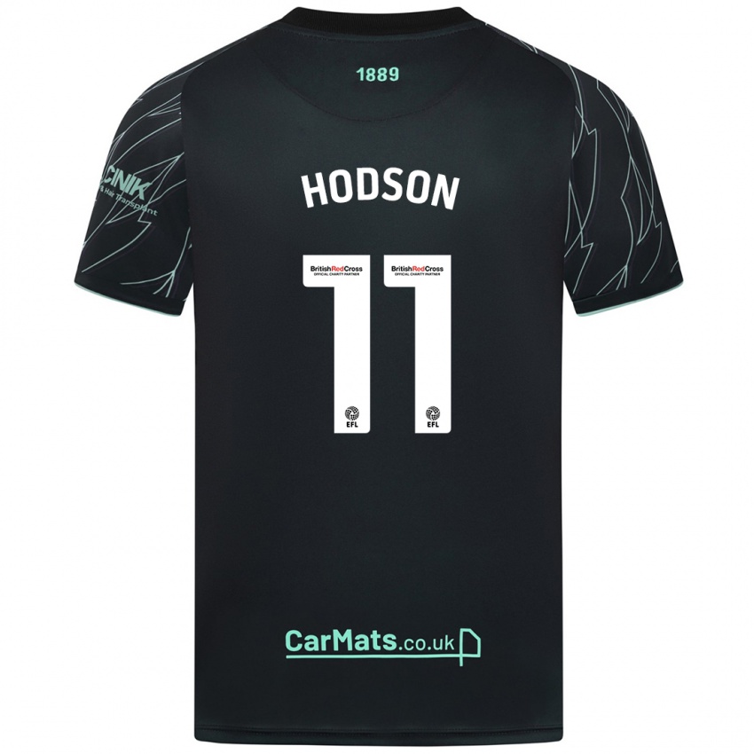 Niño Camiseta Ashley Hodson #11 Negro Verde 2ª Equipación 2024/25 La Camisa México